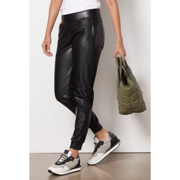 Commando Black Faux Leather Joggers Size Small - Picture 13 of 14